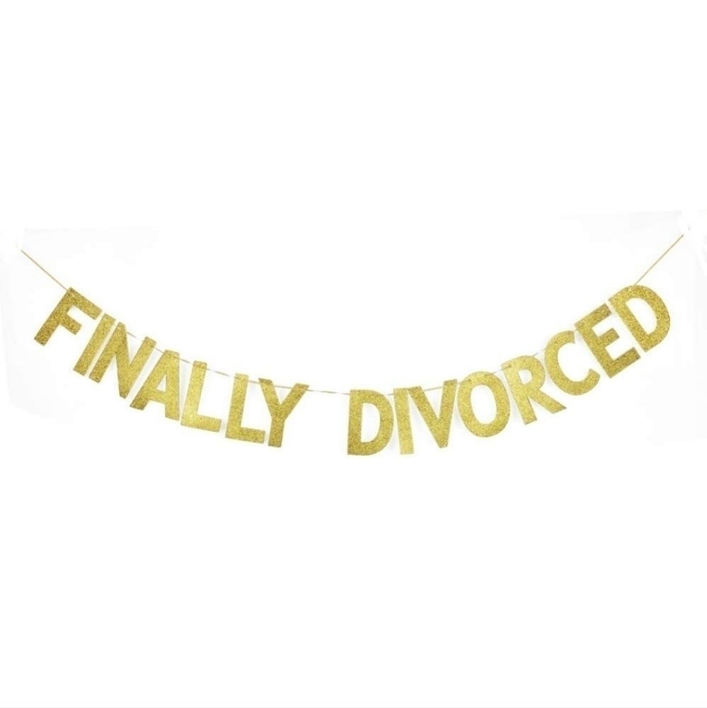 Finally Divorced glitter banner